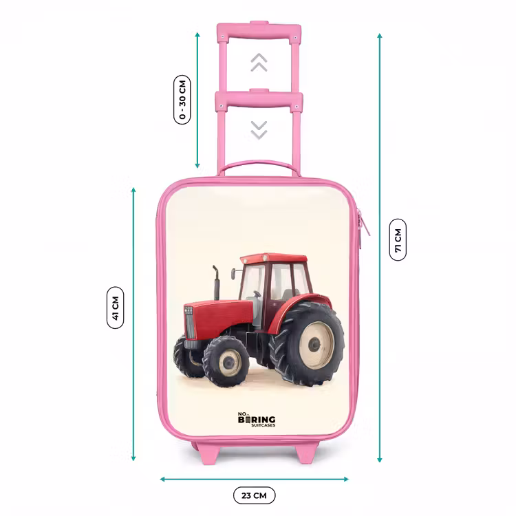 Valise enfant - Rose - Tracteur - Signé - Rouge — 6
