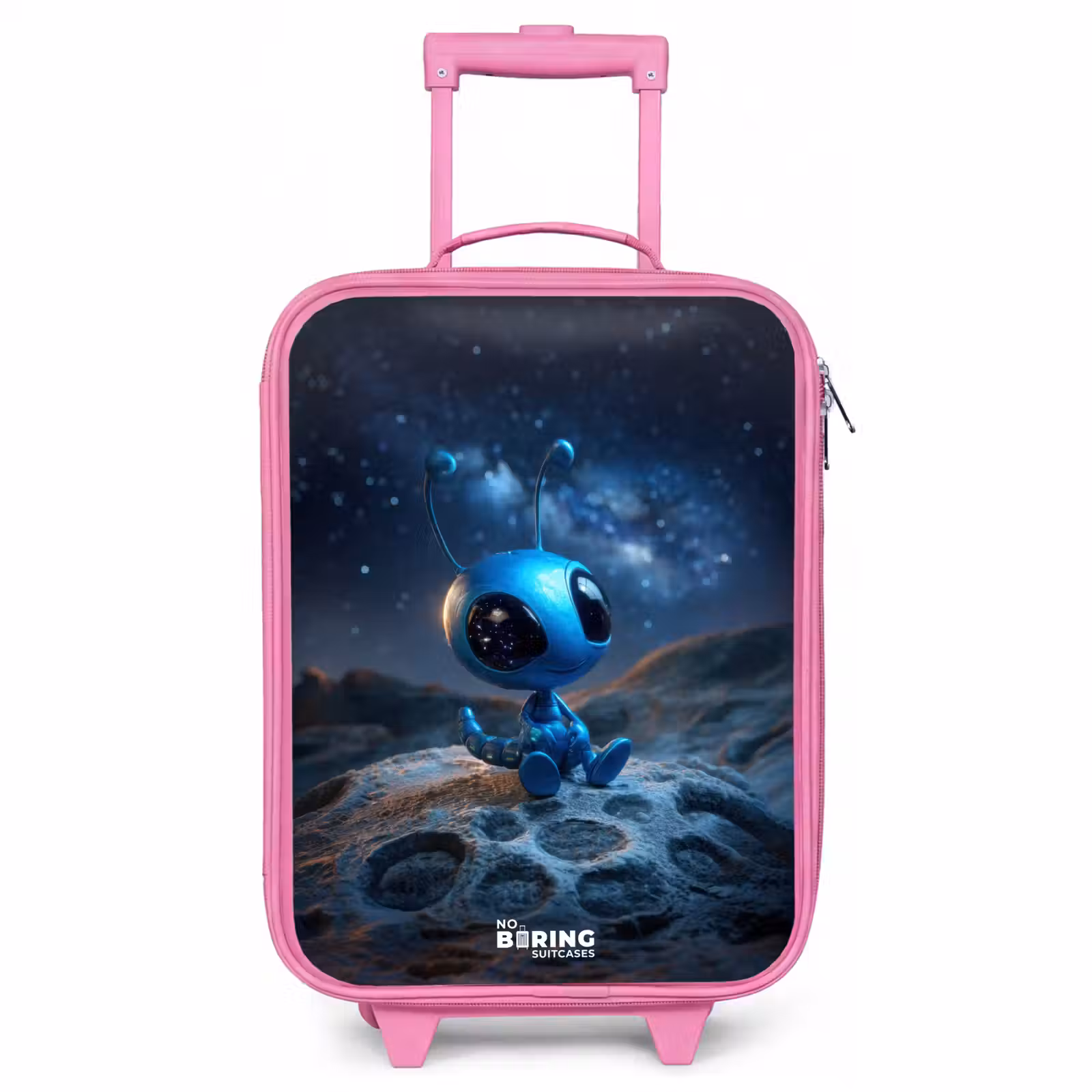 Valise enfant - Rose - Créature extraterrestre bleue sous un ciel étoilé — 1