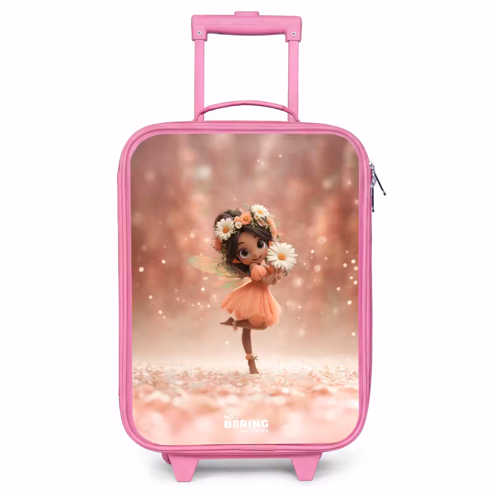 Valise enfant - Rose - Fée avec marguerites — 1