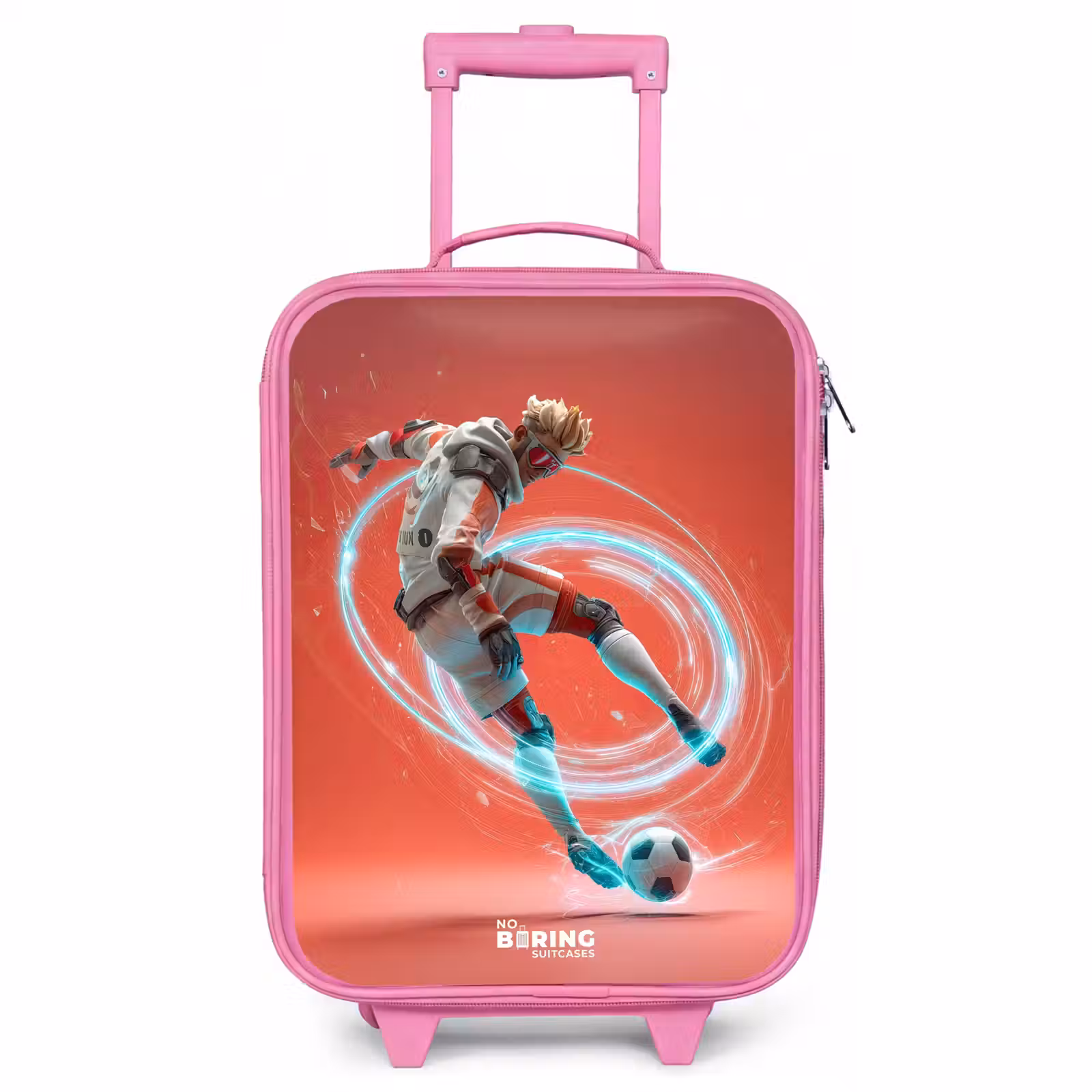 Valise enfant - Rose - Football - Garçon - Rouge - Cercle lumineux — 1