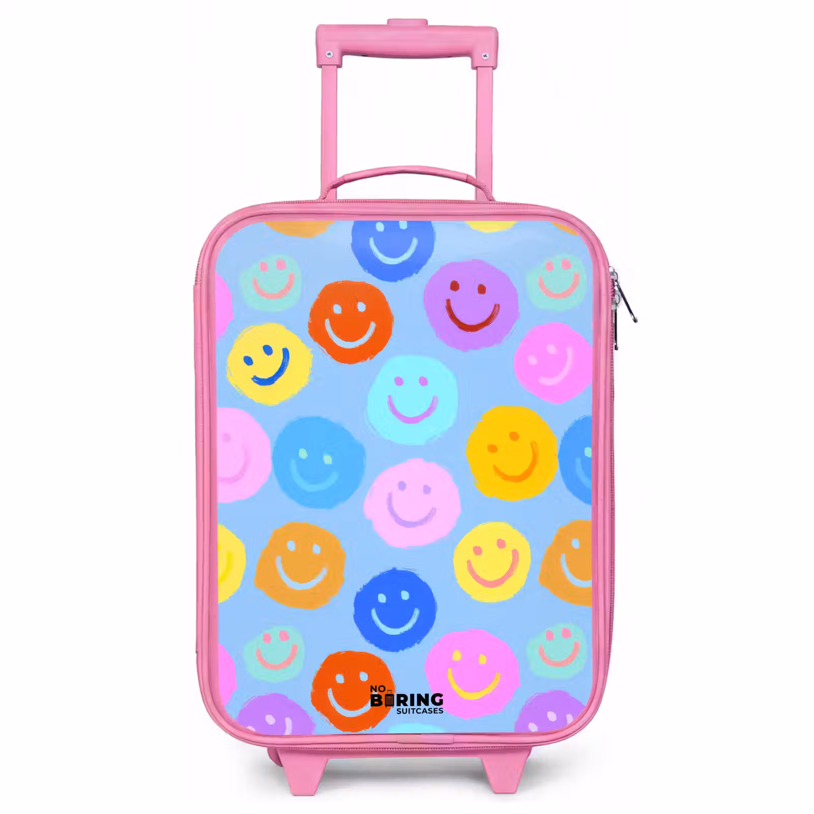 Valise enfant - Rose - Motif joyeux de smileys — 1