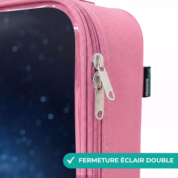 Valise enfant - Rose - Créature extraterrestre bleue sous un ciel étoilé — 7