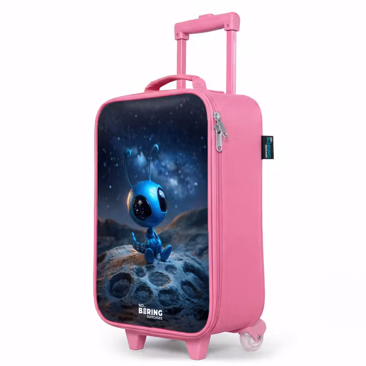 Valise enfant - Rose - Créature extraterrestre bleue sous un ciel étoilé — 8