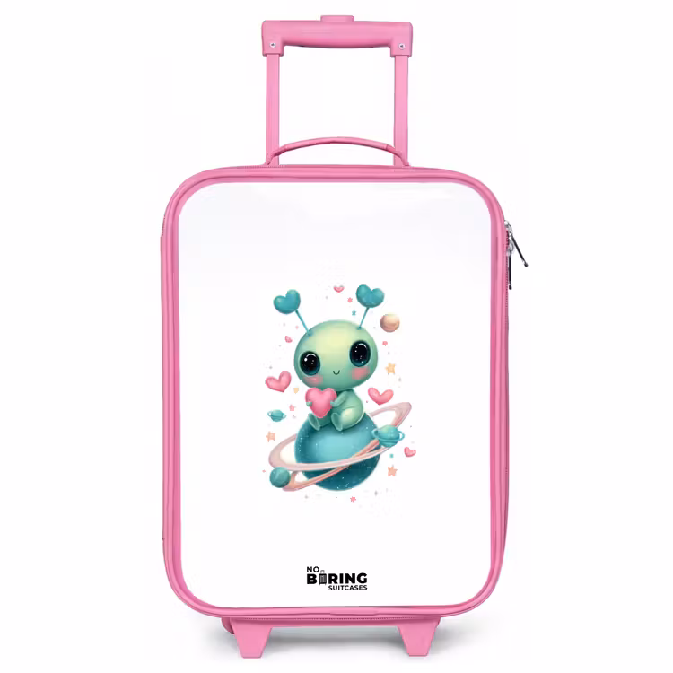 Valise enfant - Rose - Doux petit extraterrestre avec du cœur — 1