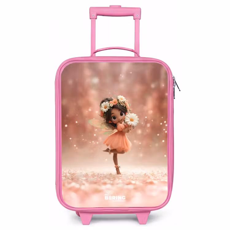 Valise enfant - Rose - Fée avec marguerites — 1