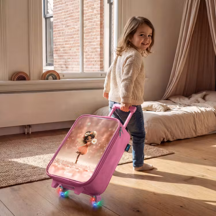 Valise enfant - Rose - Fée avec marguerites — 2