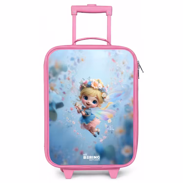 Valise enfant - Rose - Fée papillon dans l'air des fleurs — 1