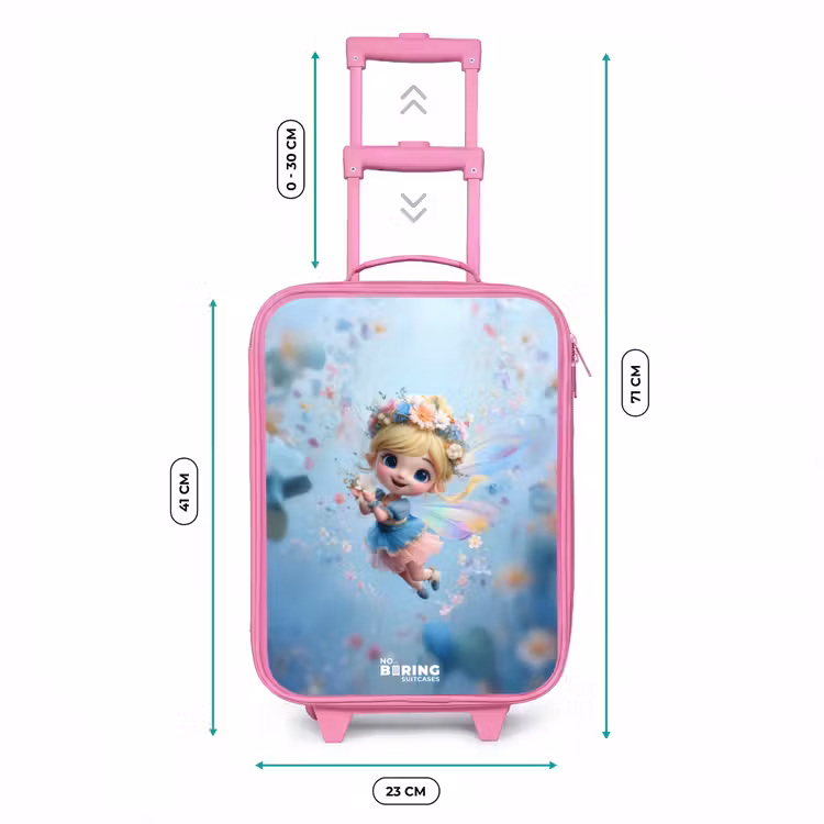 Valise enfant - Rose - Fée papillon dans l'air des fleurs — 6