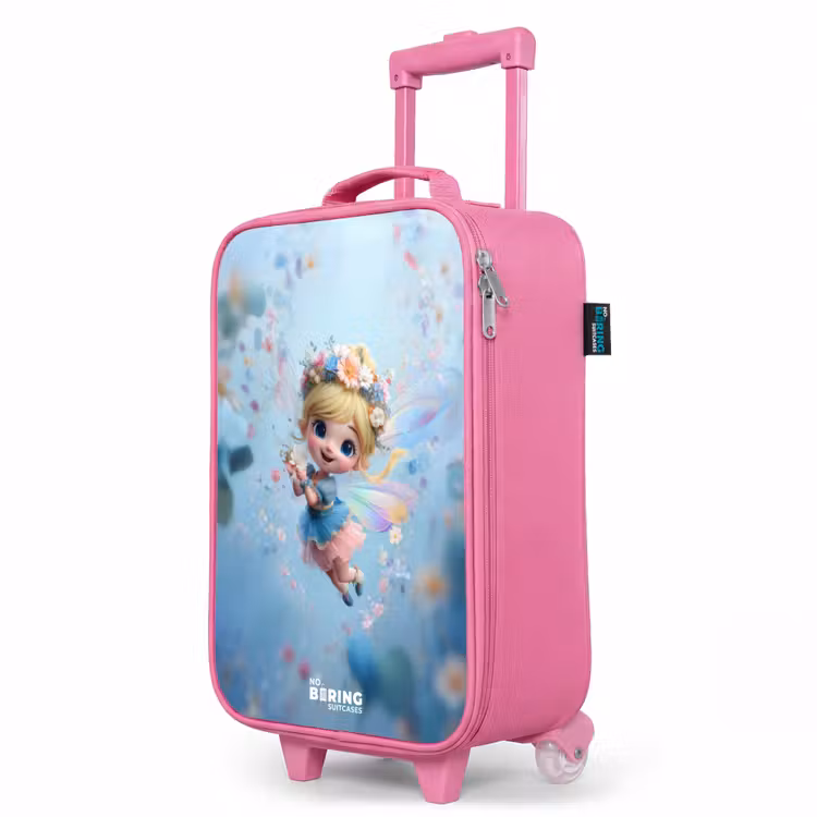Valise enfant - Rose - Fée papillon dans l'air des fleurs — 8