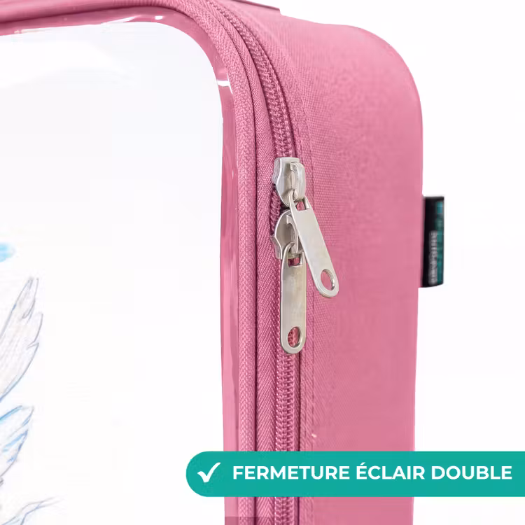 Valise enfant - Rose - Fée volante dans les tons bleus — 7