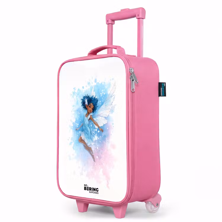 Valise enfant - Rose - Fée volante dans les tons bleus — 8