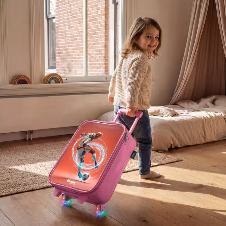 Valise enfant - Rose - Football - Garçon - Rouge - Cercle lumineux — 2