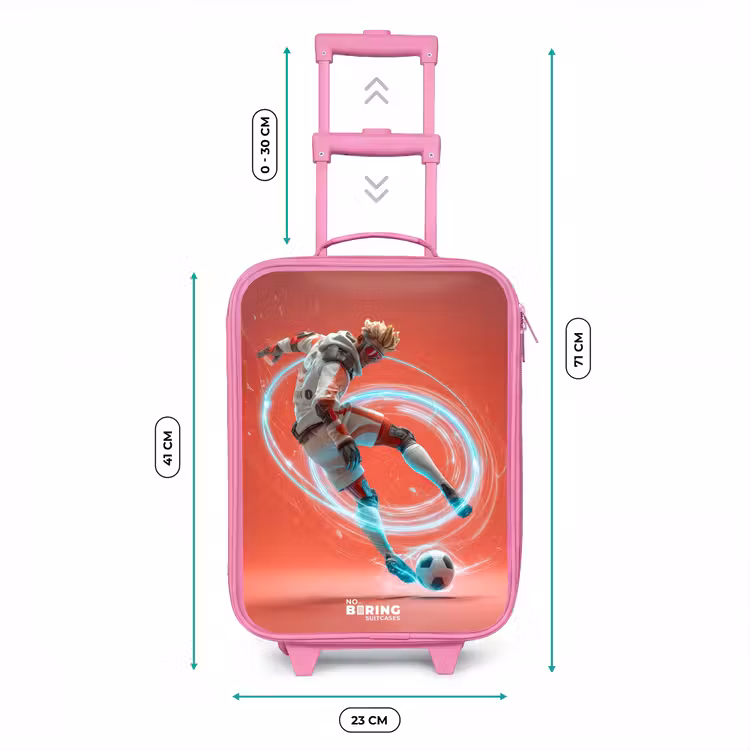 Valise enfant - Rose - Football - Garçon - Rouge - Cercle lumineux — 6
