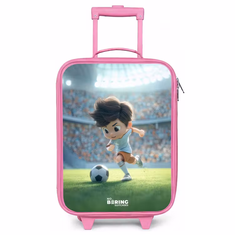 Valise enfant - Rose - Garçon - Football - Stade - Soleil — 1