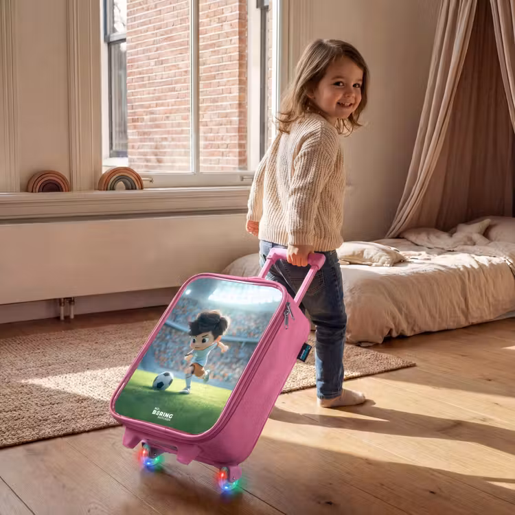 Valise enfant - Rose - Garçon - Football - Stade - Soleil — 2