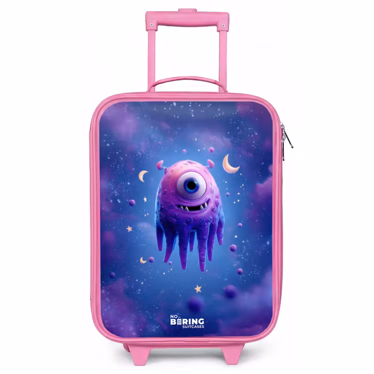 Valise enfant - Rose - Joyeuse paire d'yeux dans l'espace — 1