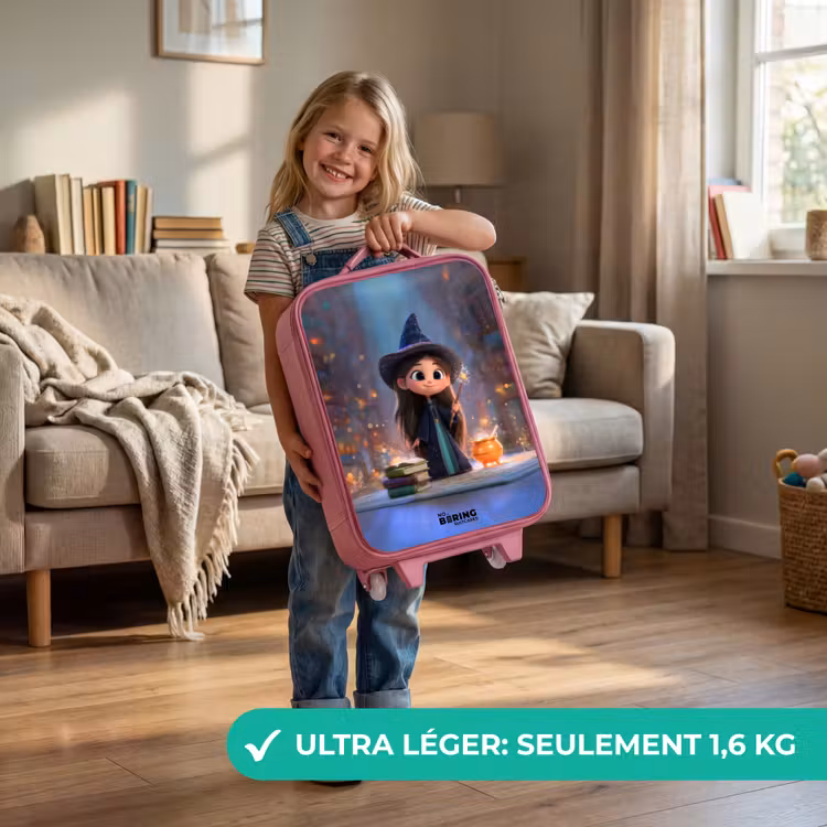 Valise enfant - Rose - Petite enchanteresse dans la bibliothèque — 3