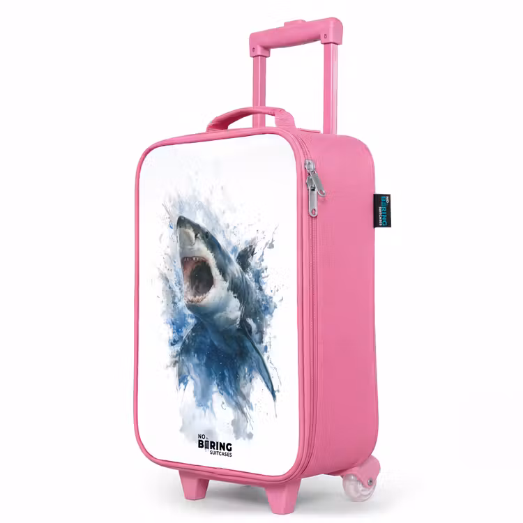 Valise enfant - Rose - Requin attaquant à l'aquarelle — 8