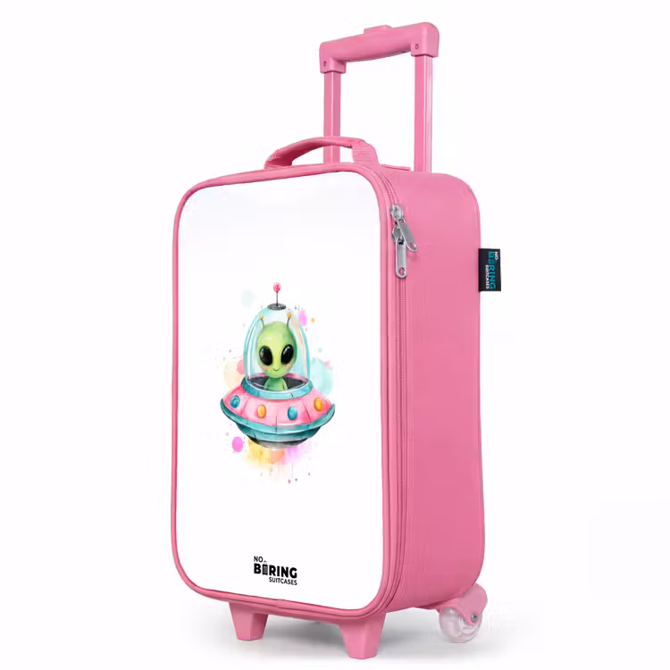Valise enfant - Rose - Un extraterrestre vert dans un OVNI coloré — 8