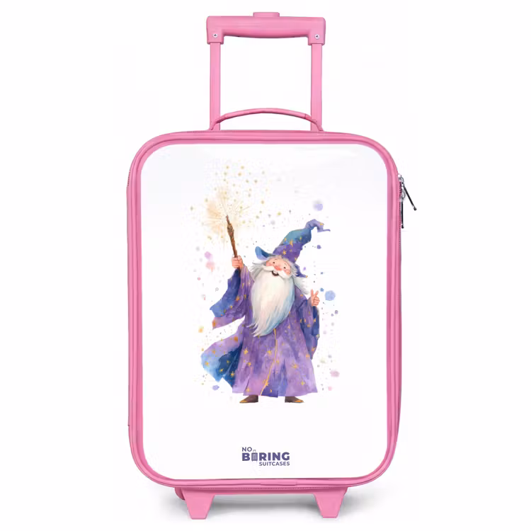 Valise enfant - Rose - Vieux magicien avec bâton — 1