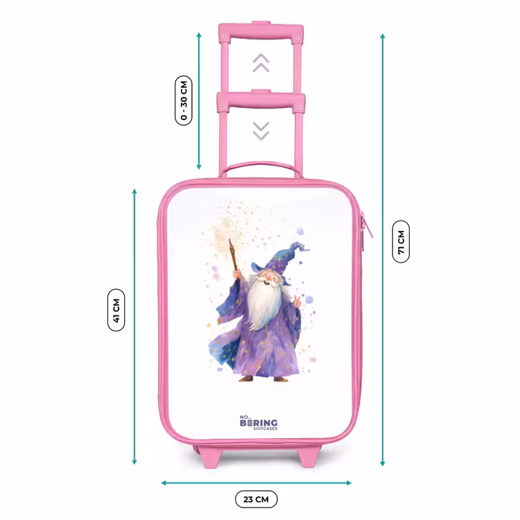 Valise enfant - Rose - Vieux magicien avec bâton — 6