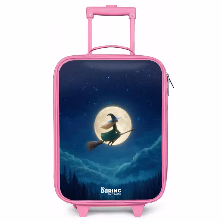 Valise enfant - Rose - Vol de nuit au-dessus de la forêt — 1