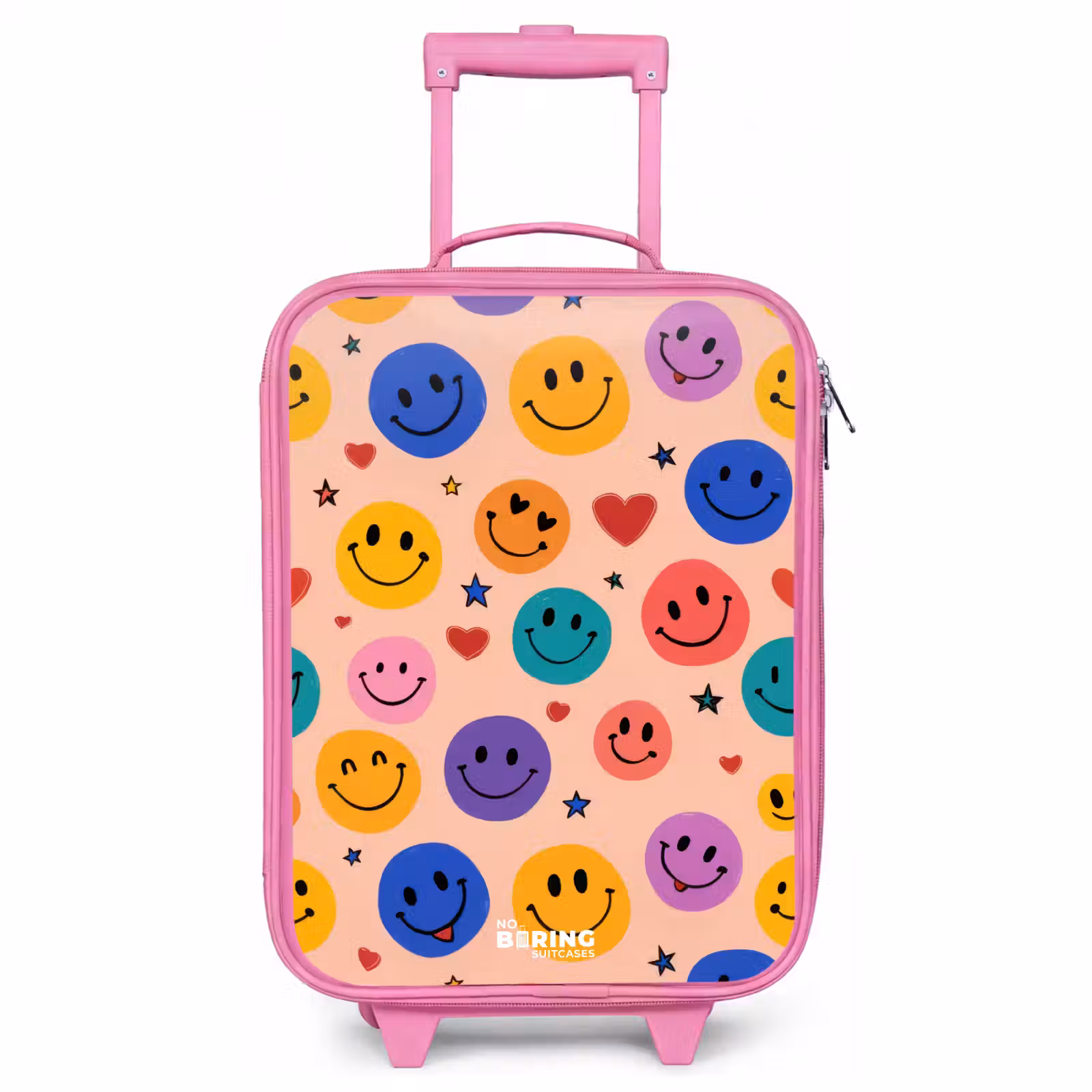 Valise enfant - Rose - Motif Smiley joyeux — 1