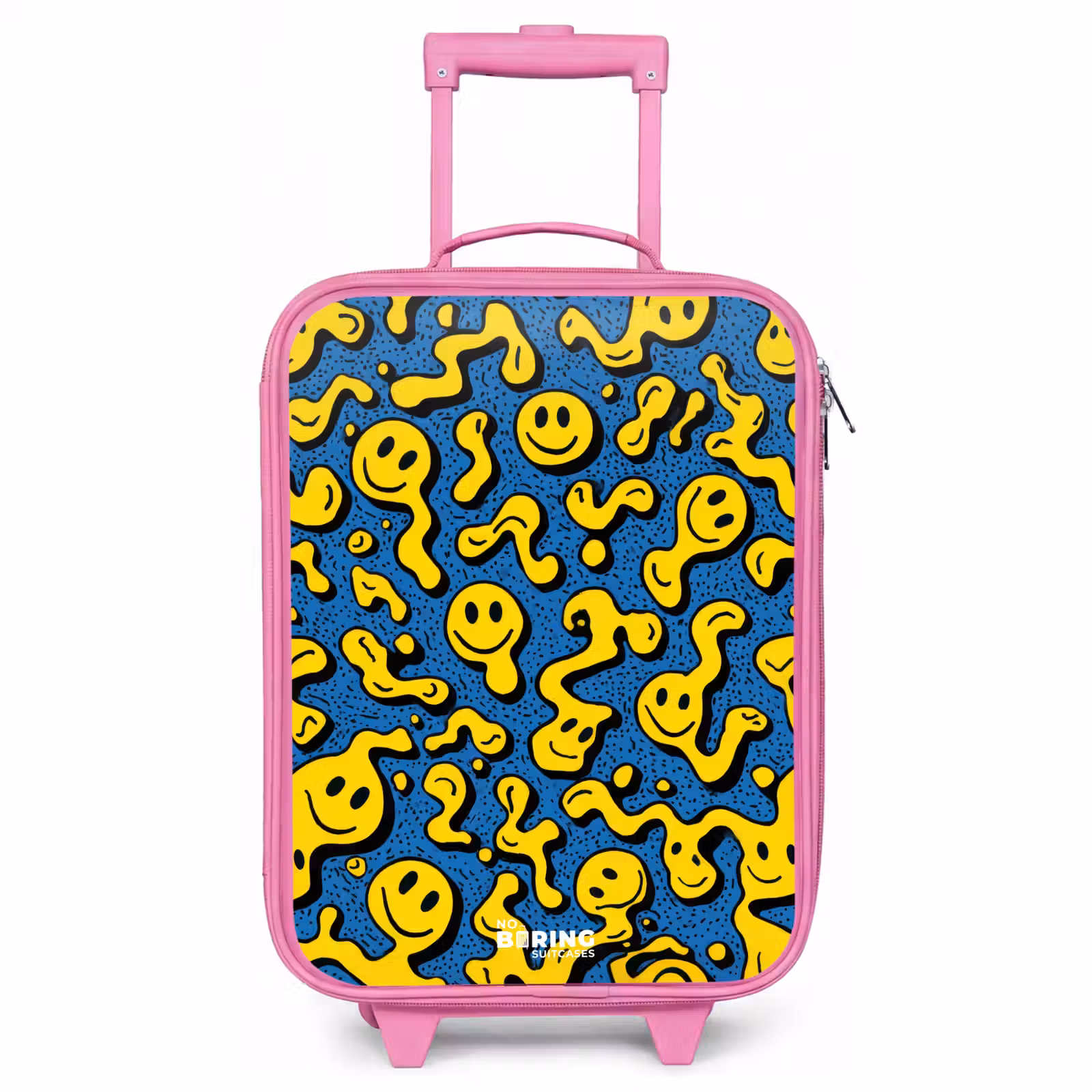 Valise enfant - Rose - Smiley - Bleu - Jaune — 1