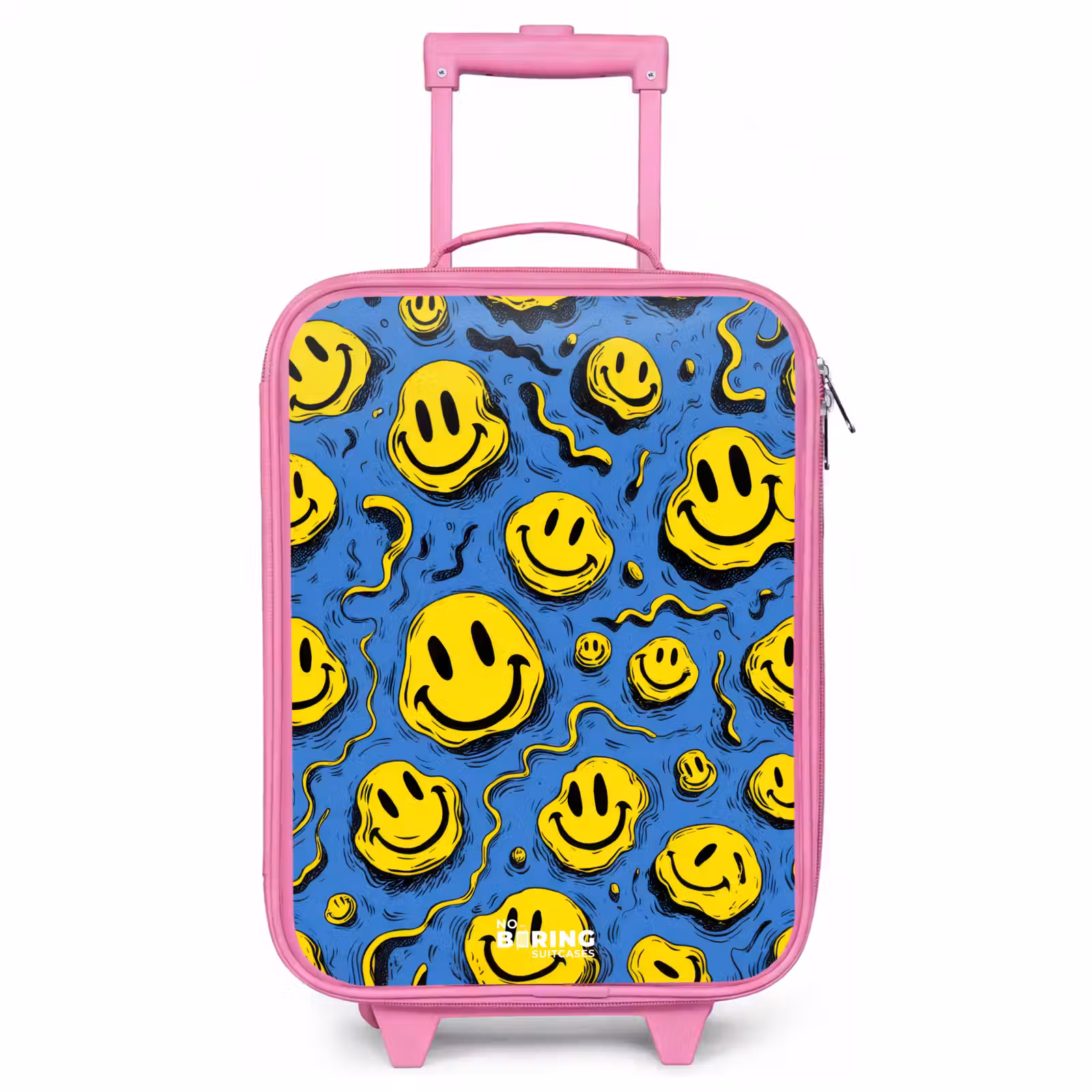 Valise enfant - Rose - Smiley - Jaune - Bleu — 1