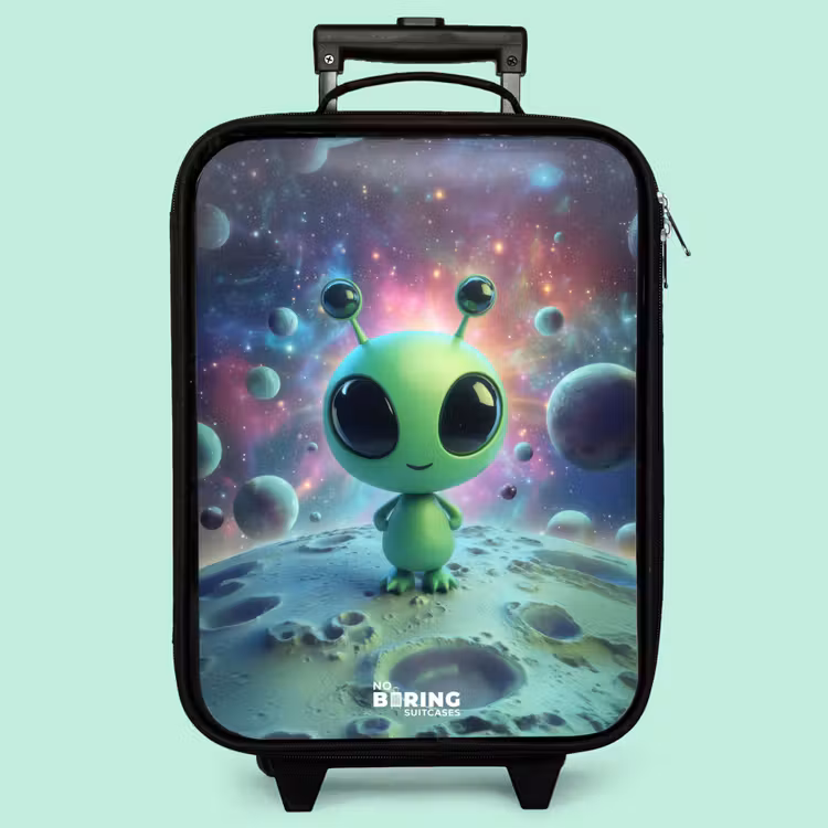 Valise enfant - Créature extraterrestre verte sur un paysage lunaire — 3