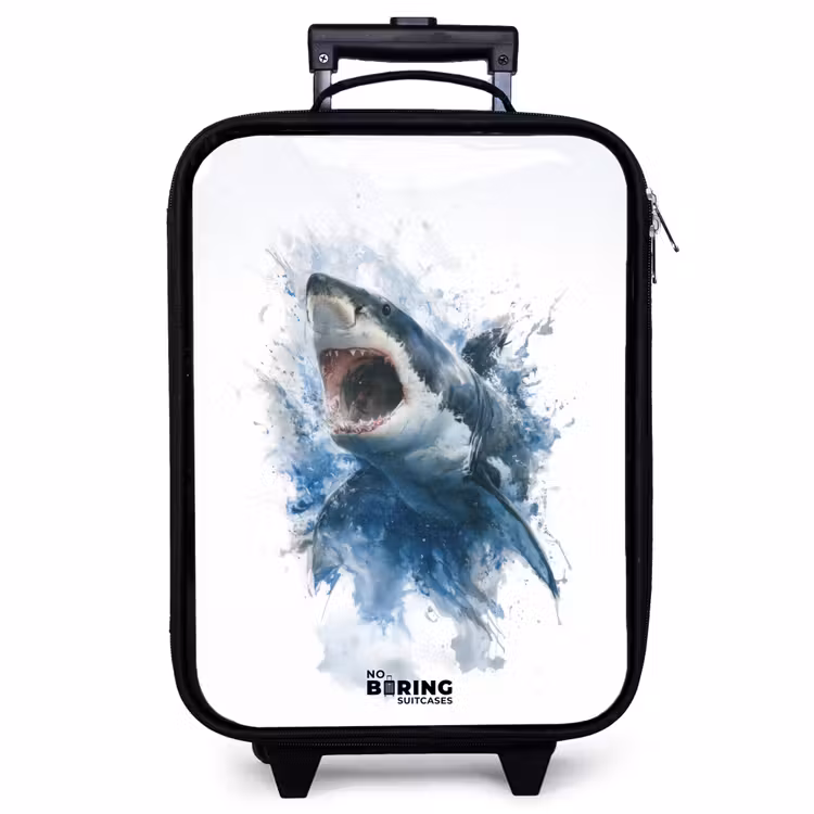 Valise enfant - Requin attaquant à l'aquarelle — 1