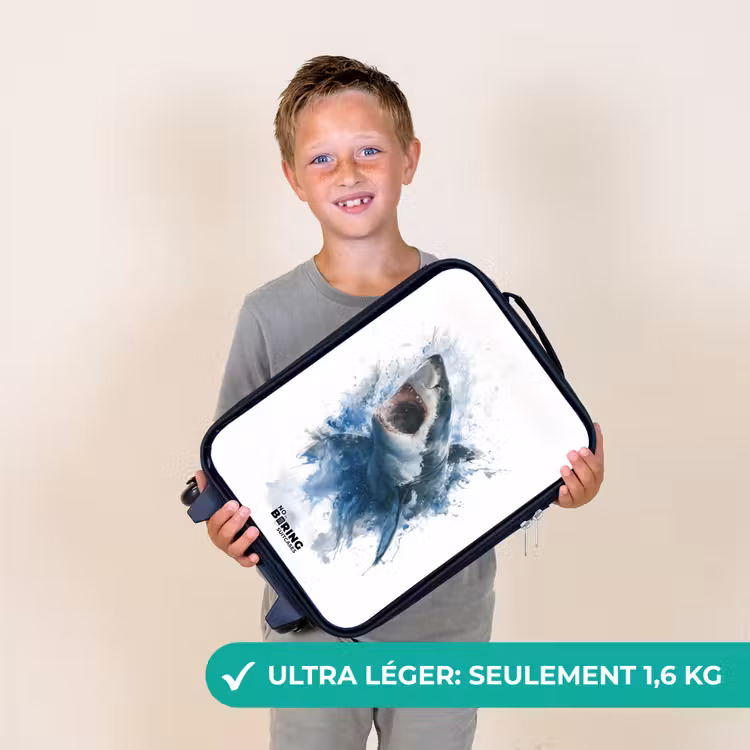 Valise enfant - Requin attaquant à l'aquarelle — 2