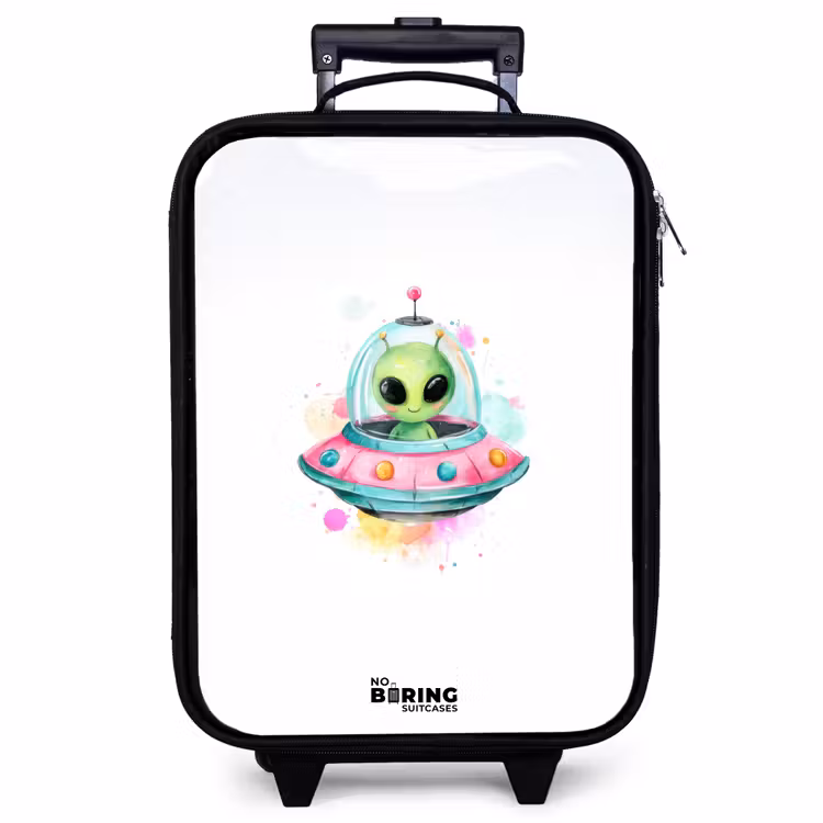 Valise enfant - Un extraterrestre vert dans un OVNI coloré — 1