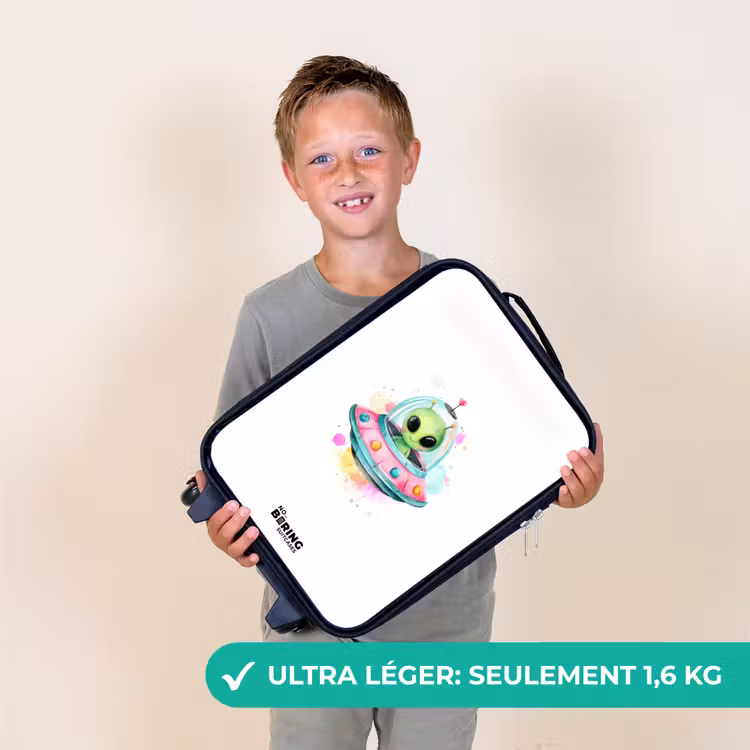 Valise enfant - Un extraterrestre vert dans un OVNI coloré — 2