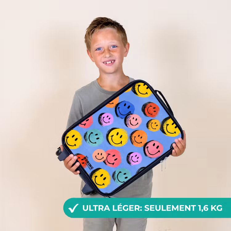Valise enfant - Un motif ludique et artistique de smileys colorés — 2