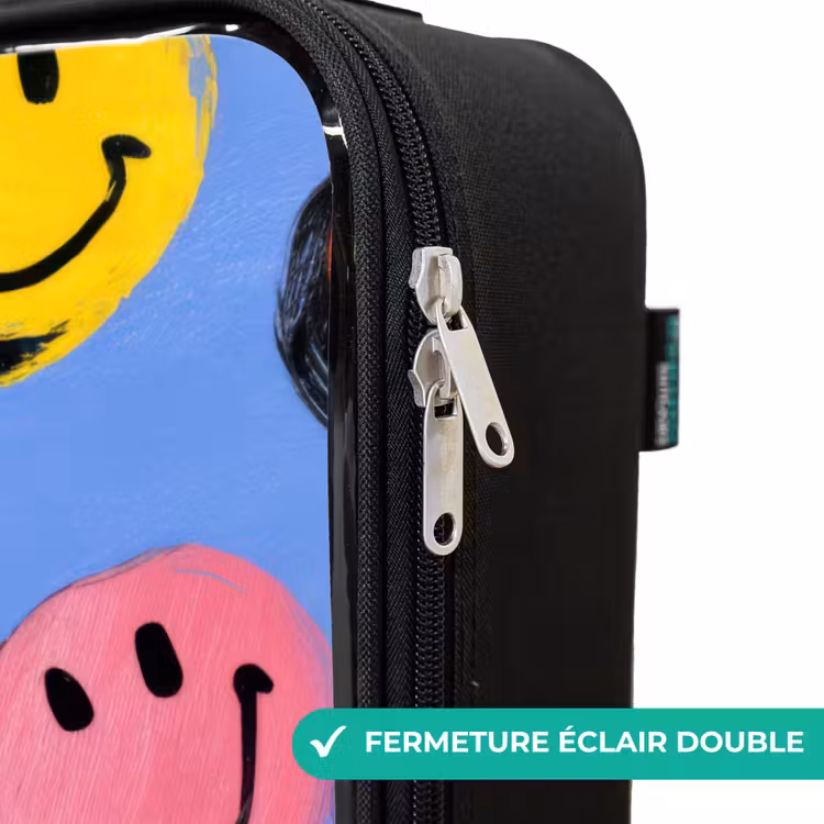 Valise enfant - Un motif ludique et artistique de smileys colorés — 6