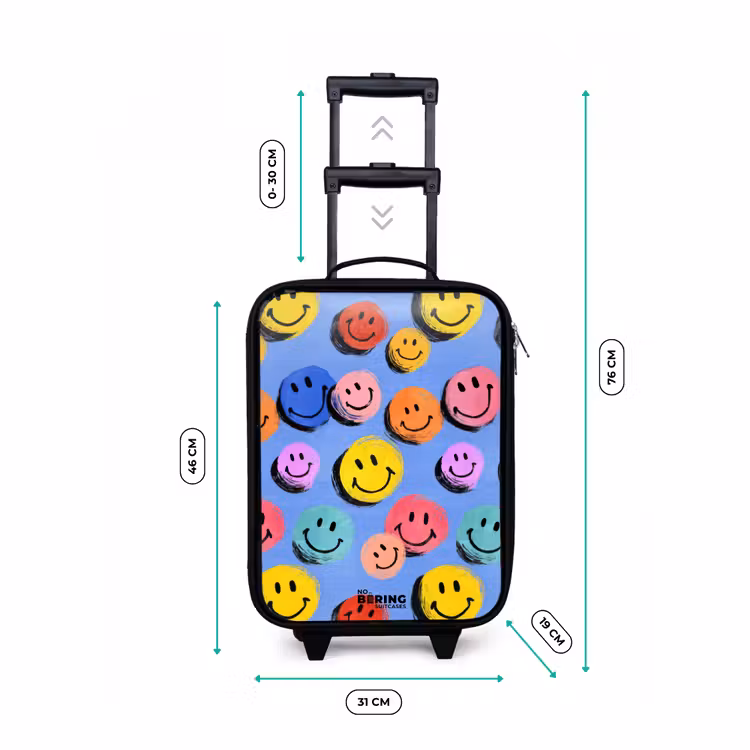 Valise enfant - Un motif ludique et artistique de smileys colorés — 7