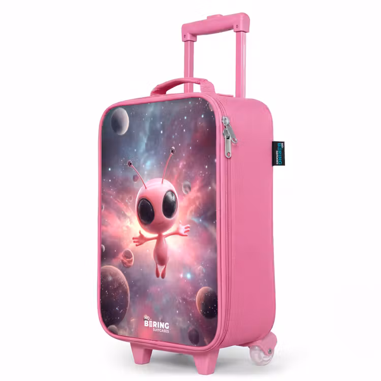 Valise enfant - Rose - Alien rose dans une nébuleuse d'étoiles — 8