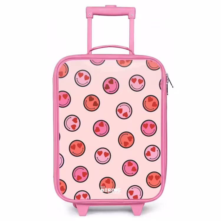 Valise enfant - Rose - Coeur - Smiley - Motif — 1