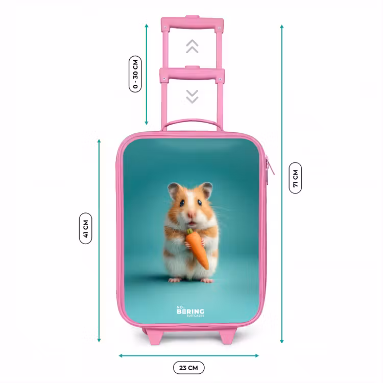 Valise enfant - Rose - Hamster - Carotte - Animal — 6