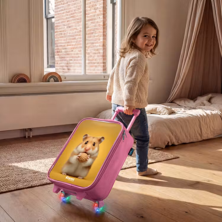 Valise enfant - Rose - Hamster - Noyer - Animal — 2