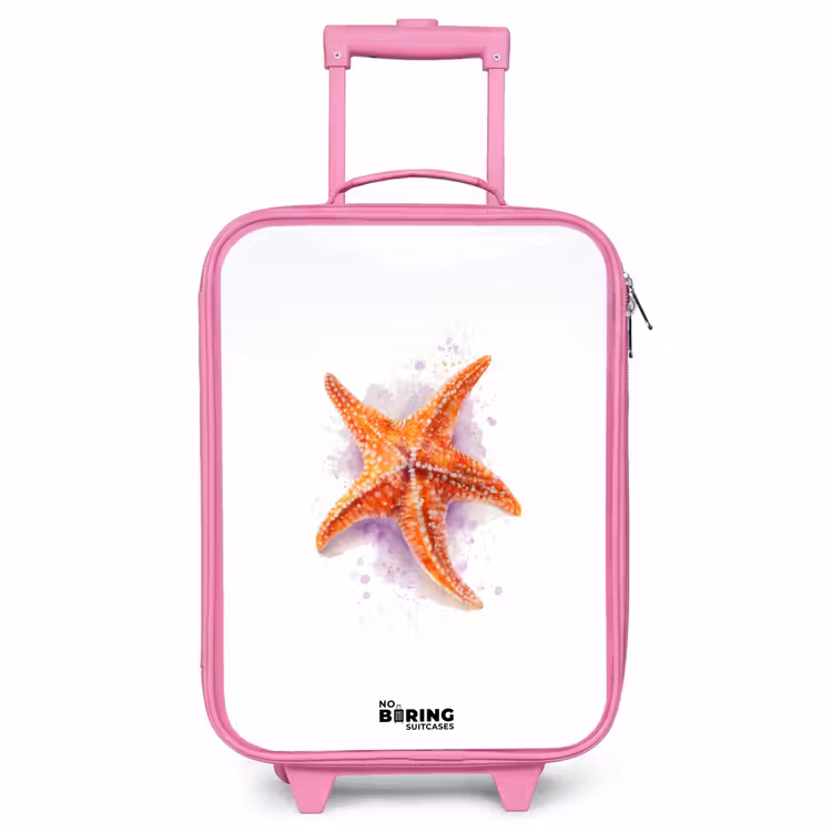Valise enfant - Rose - Illustration de l'étoile de mer orange — 1