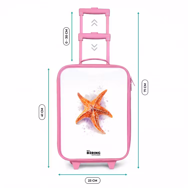 Valise enfant - Rose - Illustration de l'étoile de mer orange — 6