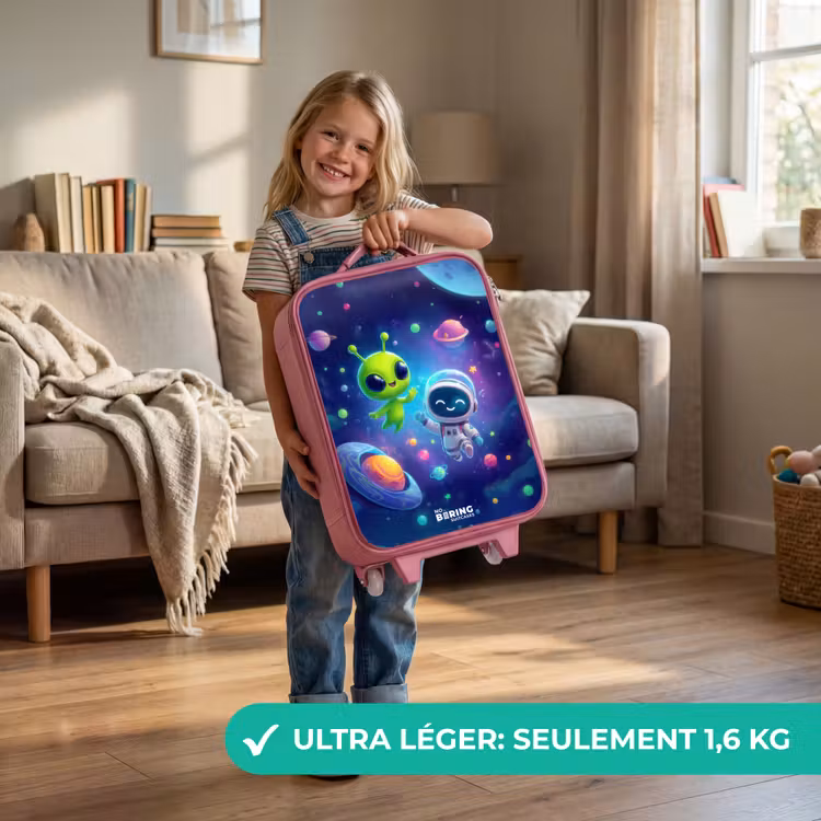 Valise enfant - Rose - Joyeuse rencontre dans l'espace — 3