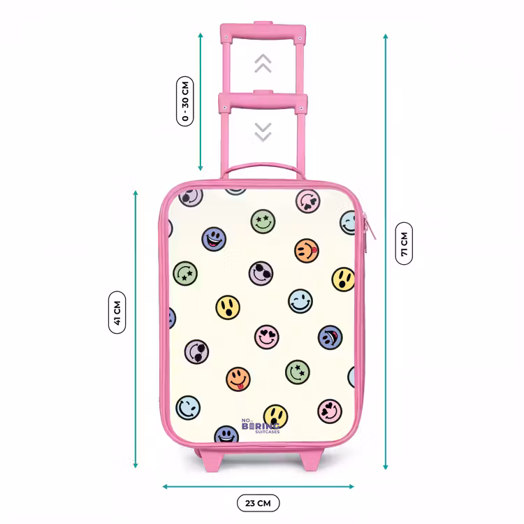 Valise enfant - Rose - Mélange de smileys espiègles — 6