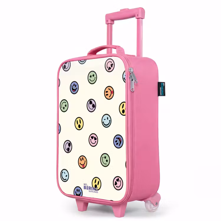 Valise enfant - Rose - Mélange de smileys espiègles — 8