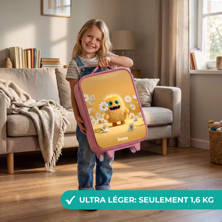 Valise enfant - Rose - Monstre - Créature - Fleur - Jaune — 3