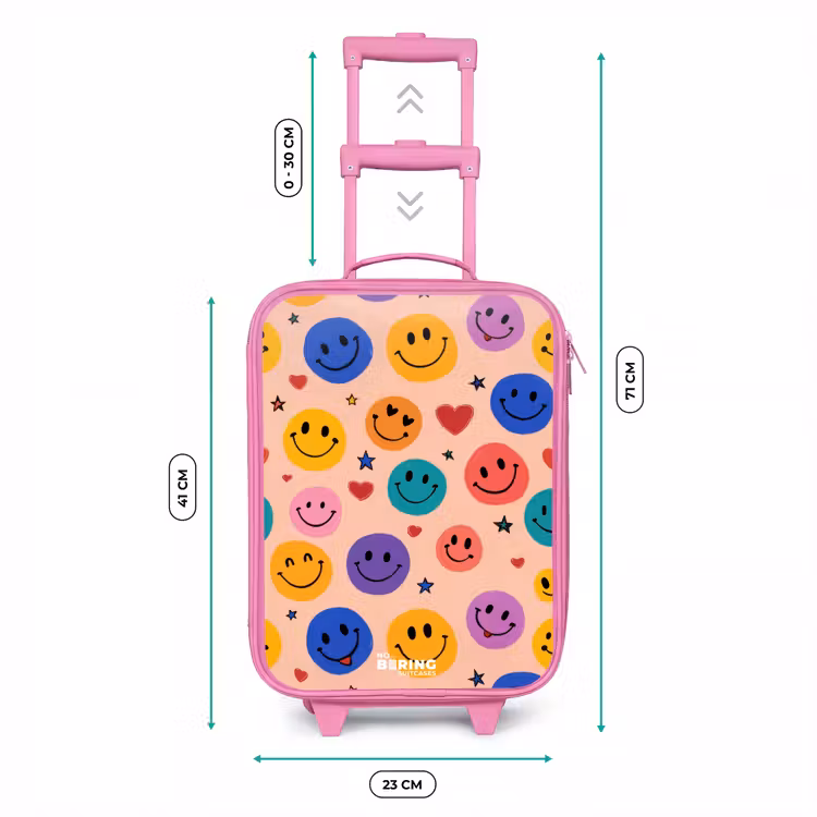 Valise enfant - Rose - Motif Smiley joyeux — 6