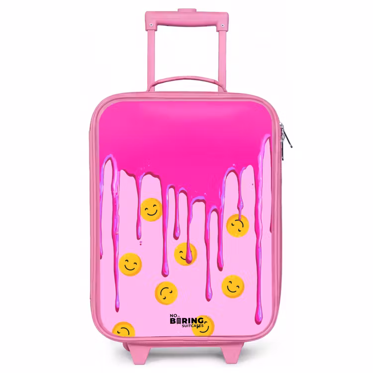 Valise enfant - Rose - Peinture - Smiley - Rose — 1