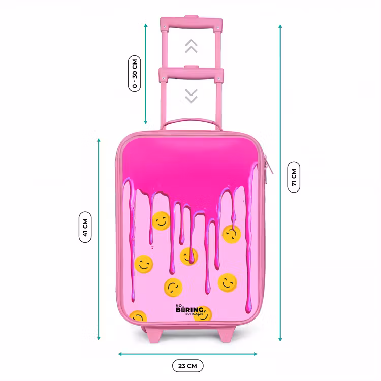 Valise enfant - Rose - Peinture - Smiley - Rose — 6